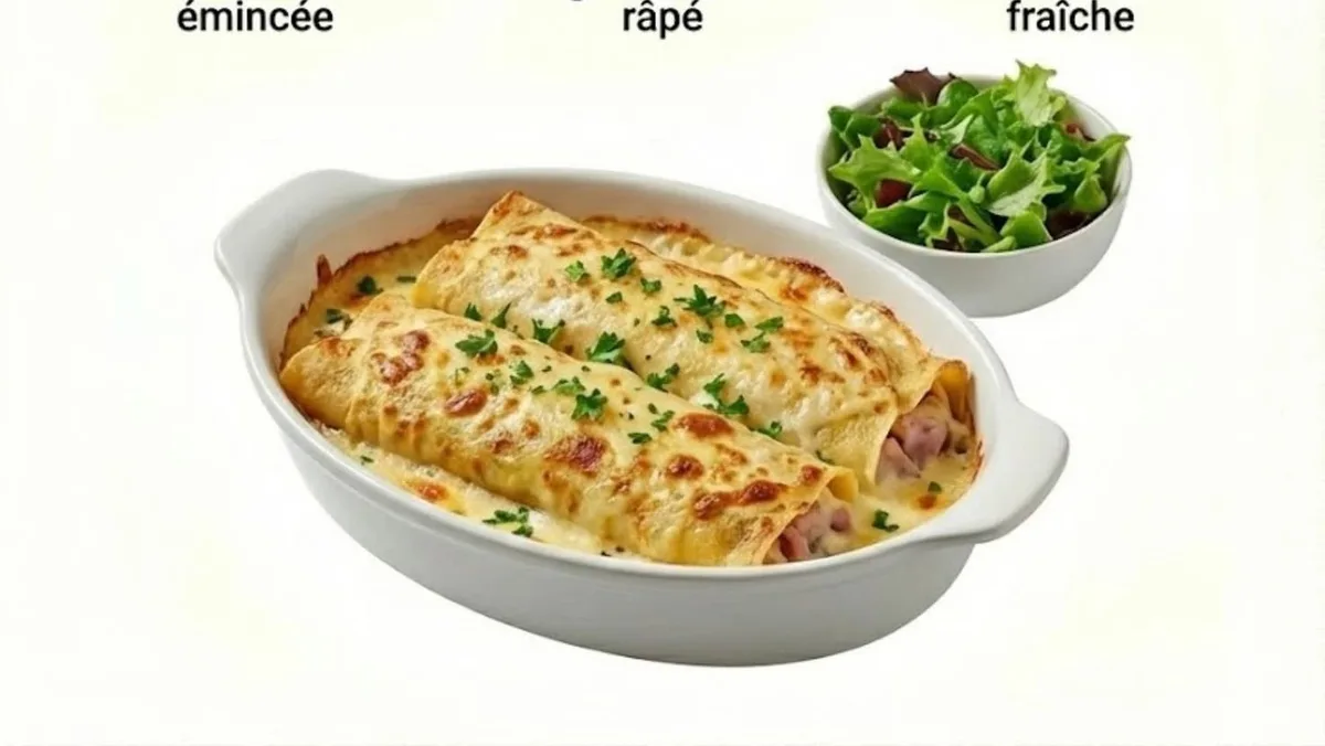 Ficelle picarde (crêpe garnie de jambon et champignons)