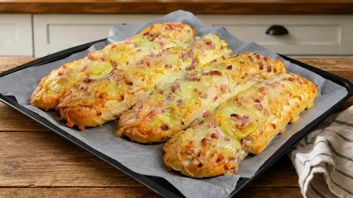 Baguettes aux Lardons et au Fromage