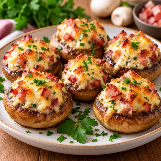 Champignons farcis fromage bacon