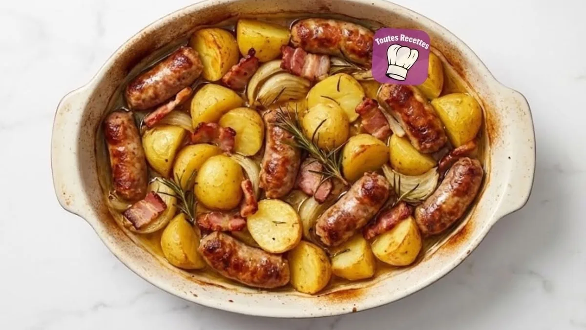 Saucisse et pommes de terre au four