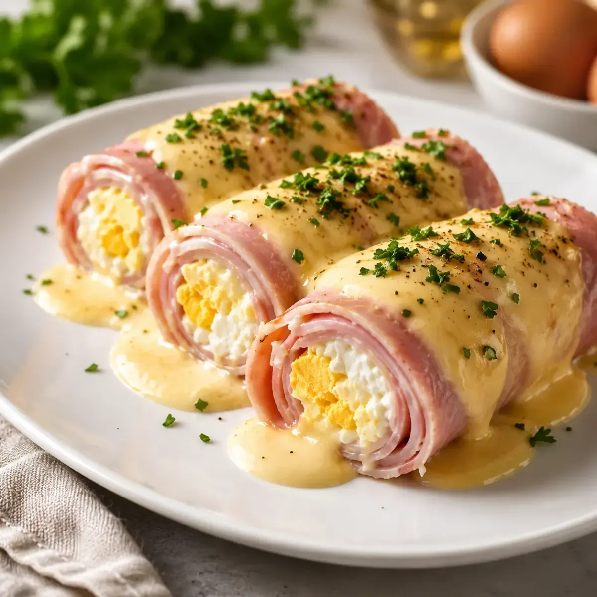 Roulés de Jambon Farcis aux Œufs Gratinés