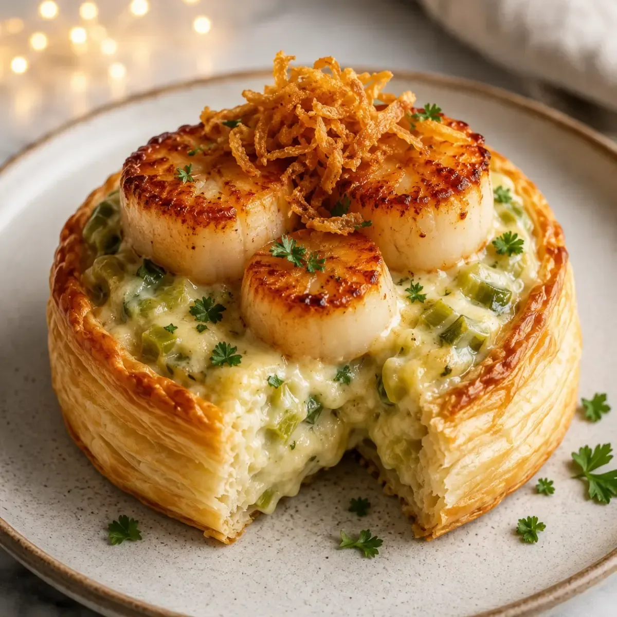 Bouchées Feuilletées aux Saint-Jacques et Poireaux