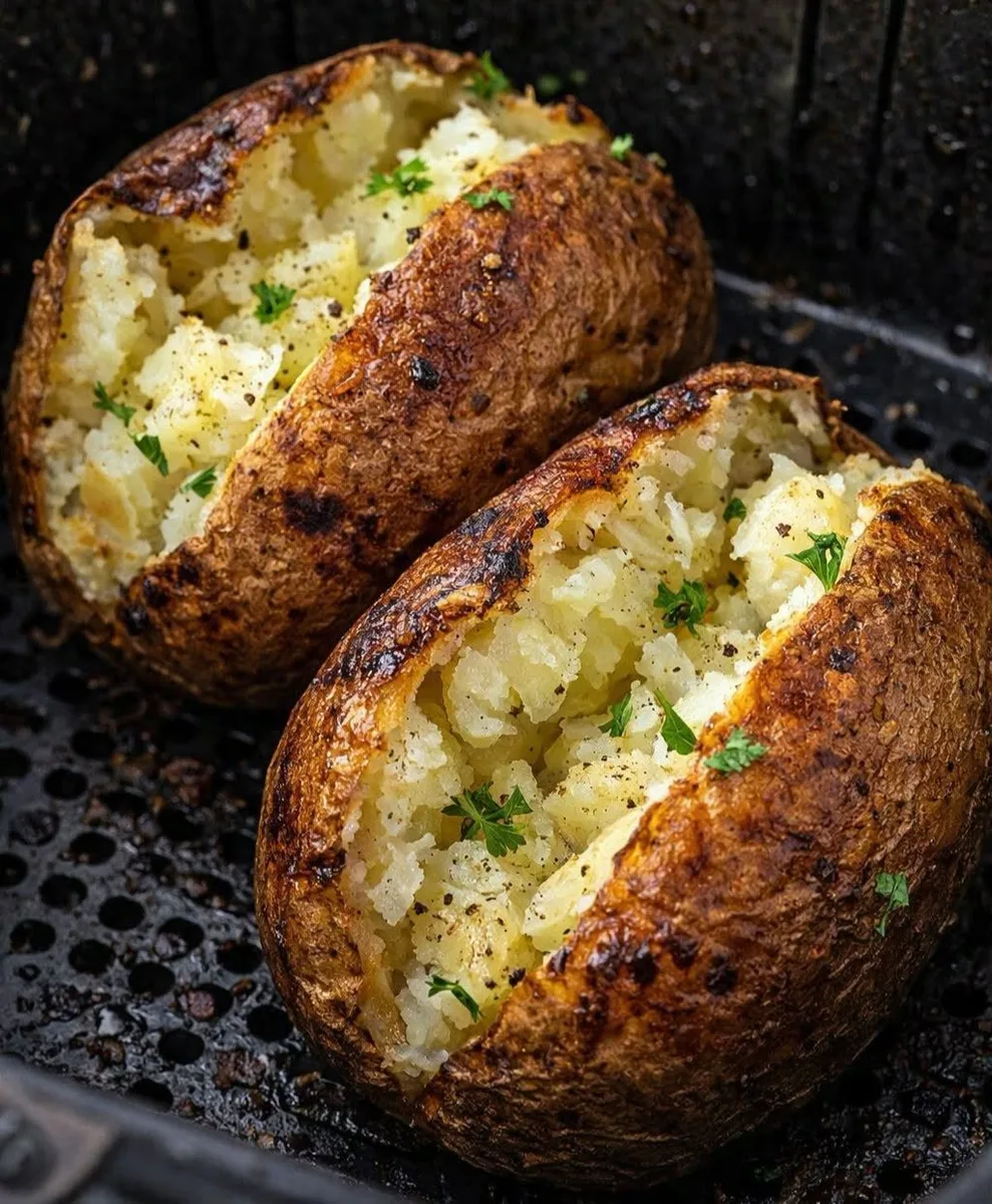 Pommes de Terre au Four à la Friteuse à Air avec Précuisson au Micro-ondes