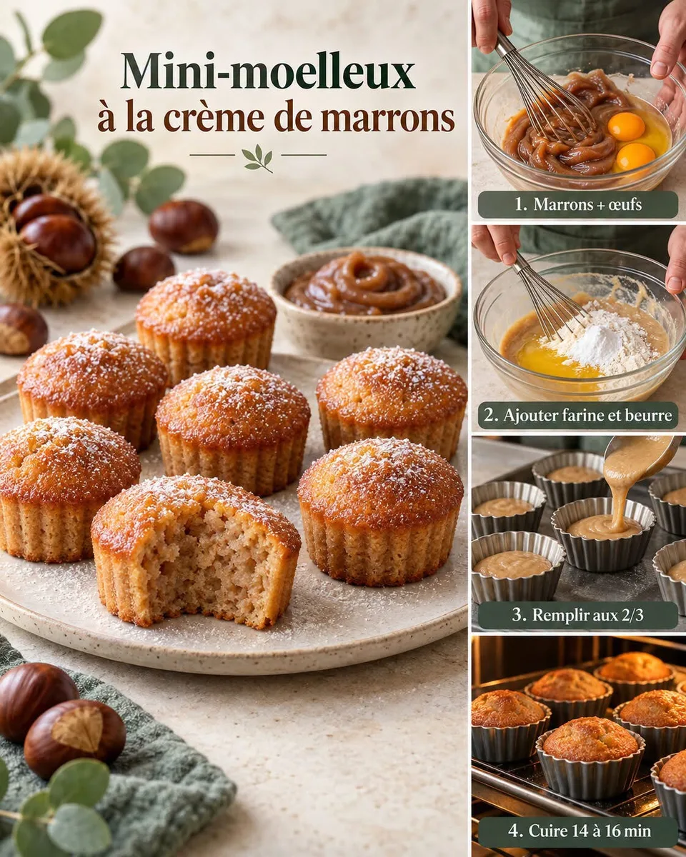 Mini-moelleux à la crème de marrons