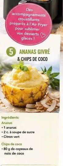 Ananas givré & chips de coco