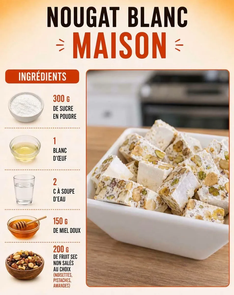 Nougat blanc maison : une recette facile et délicieuse aux amandes et miel