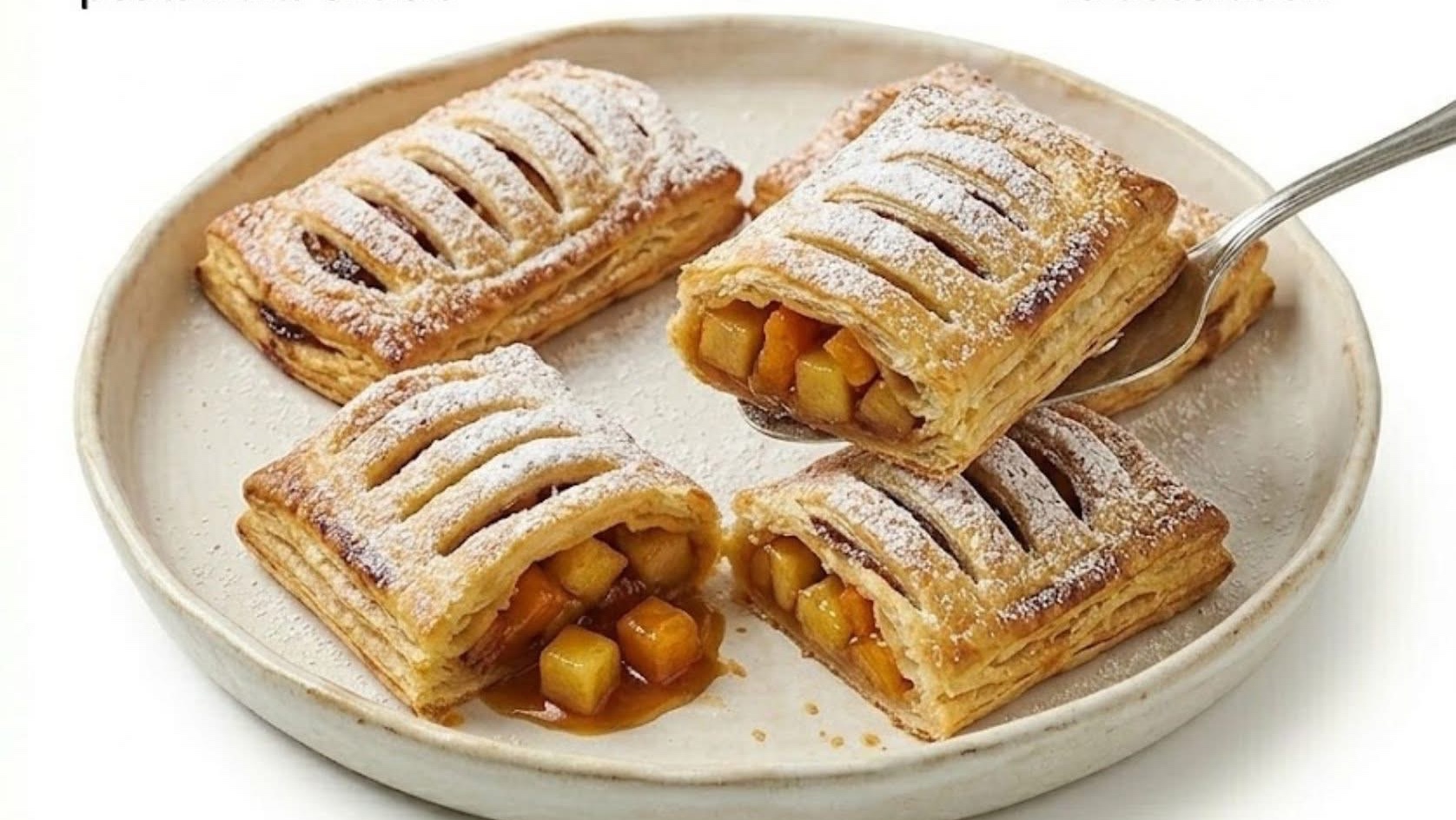 Jalousies feuilletées aux pommes et abricots caramélisés