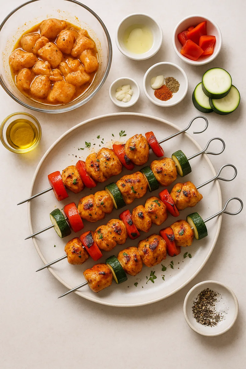 Marinade brochettes de poulet au barbecue gaz