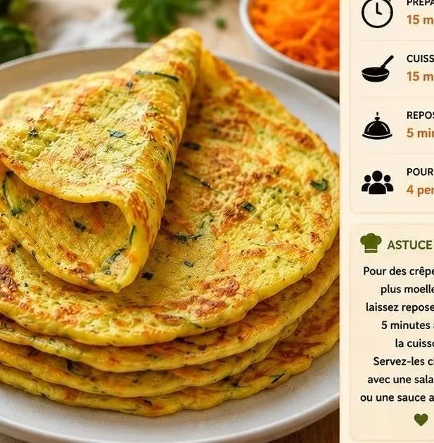 Crêpes Salées Courgettes Carottes Moelleuses