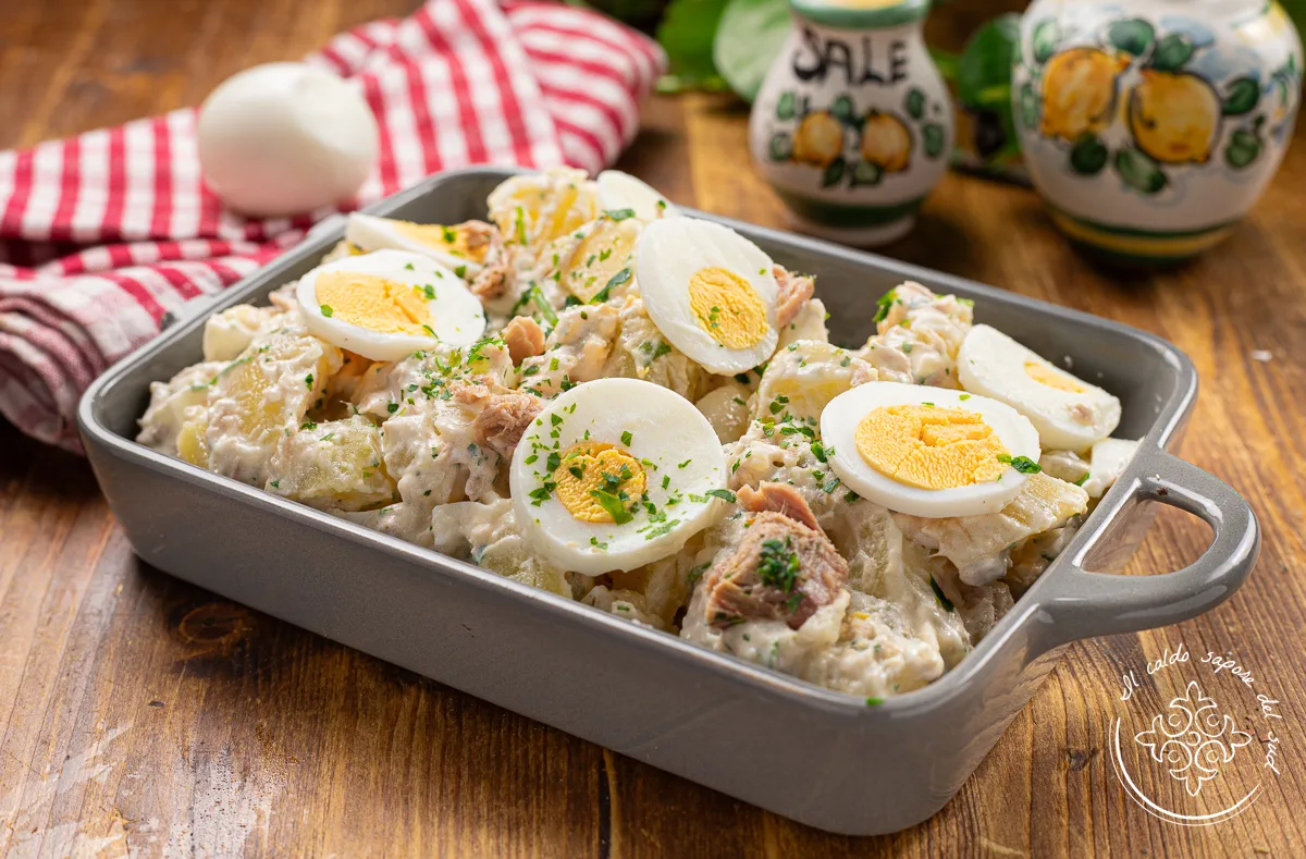 Salade de pommes de terre au thon avec œufs durs