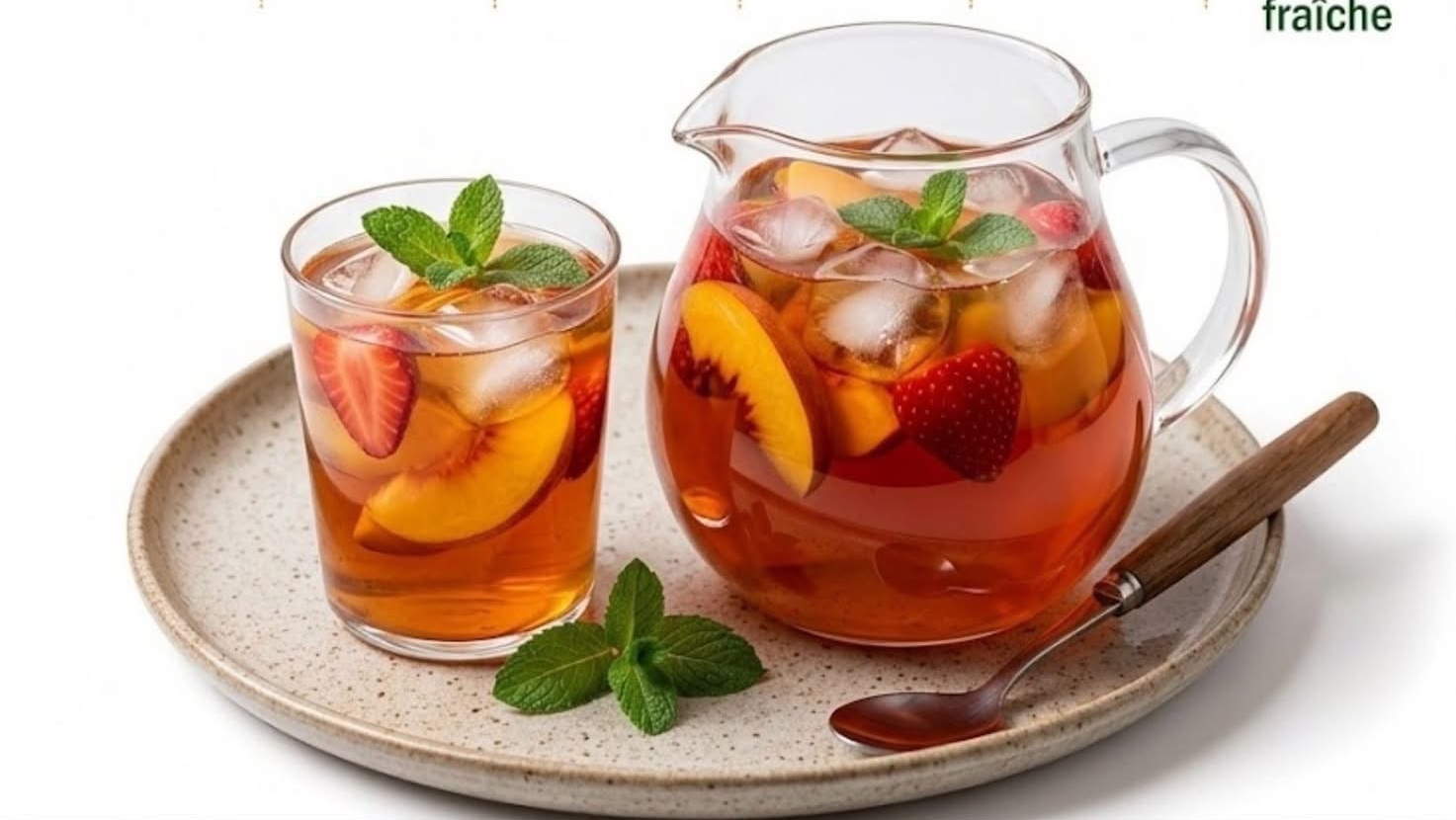 Thé Glacé Maison aux Fraises et Pêches