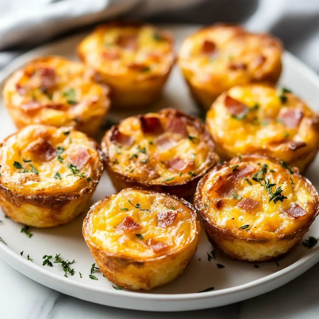 Mini-Quiches Sans Pâte aux Lardons et Fromage