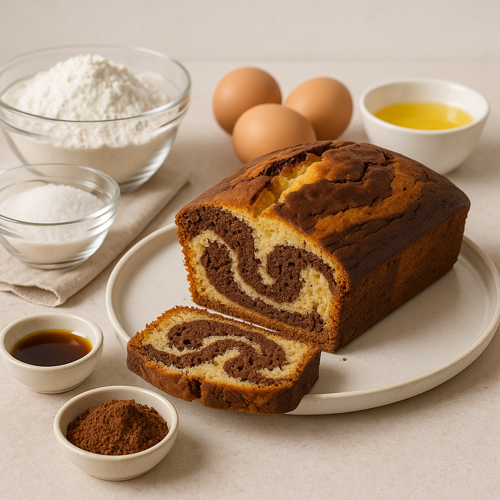 Cake Marbré Chocolat Vanille