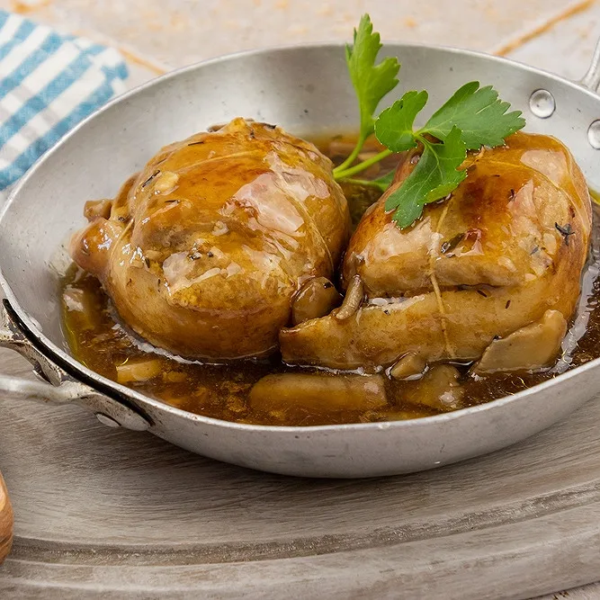 Paupiette de porc en sauce aux champignons