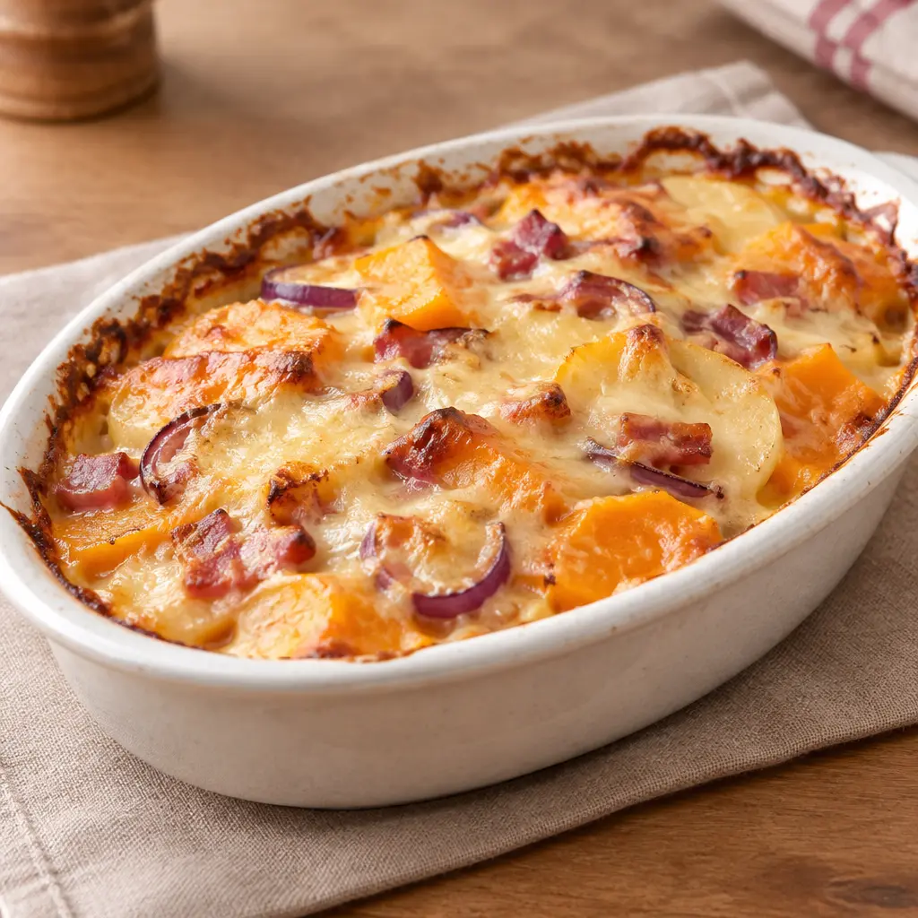 Tartiflette d’automne, crémeuse et bien gratinée
