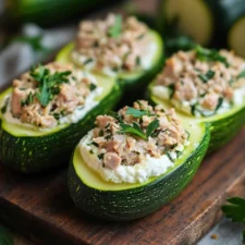 Courgette farcie au thon et ricotta