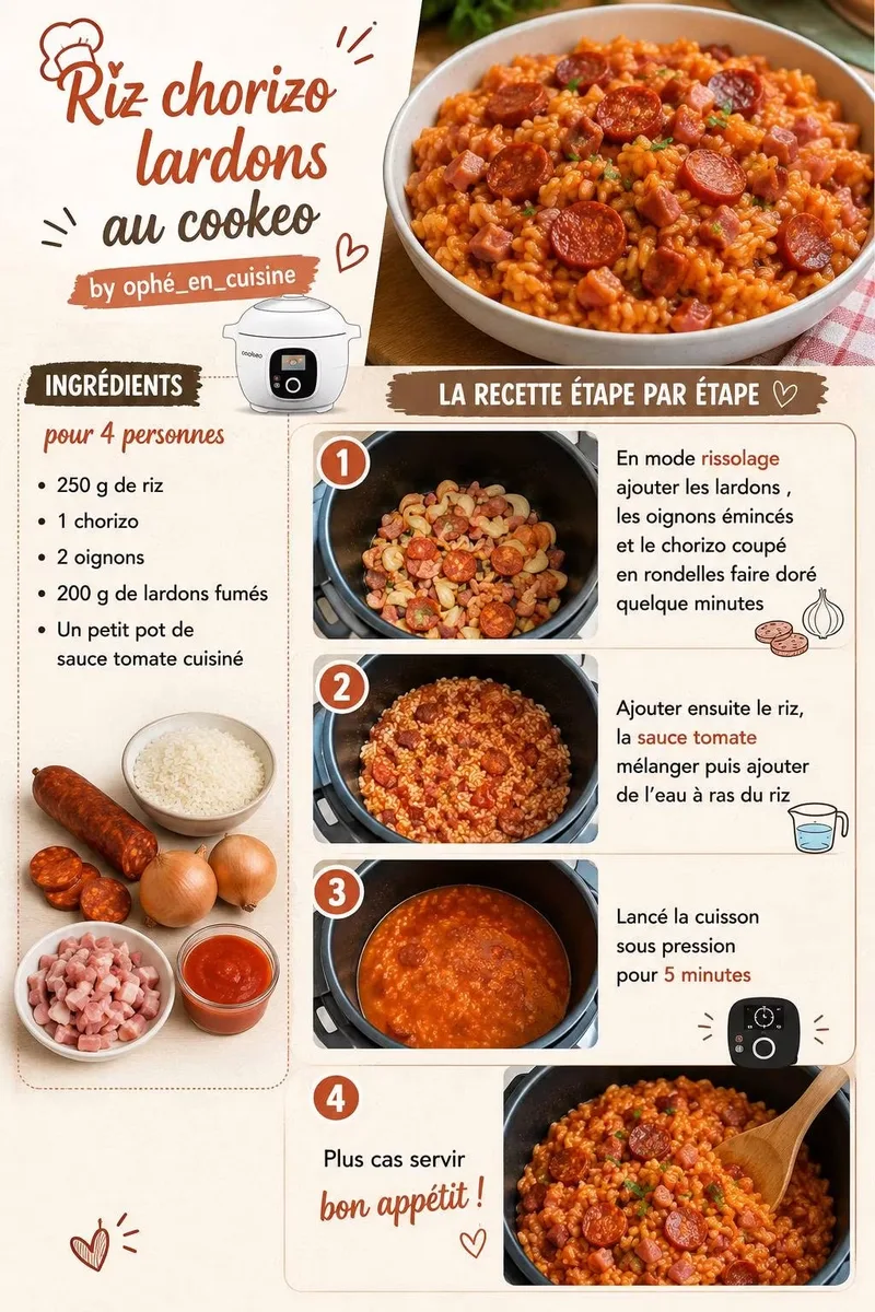 Riz chorizo lardons au cookeo