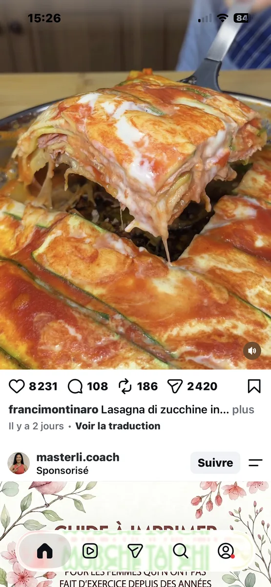 Lasagne de courgettes à la poêle