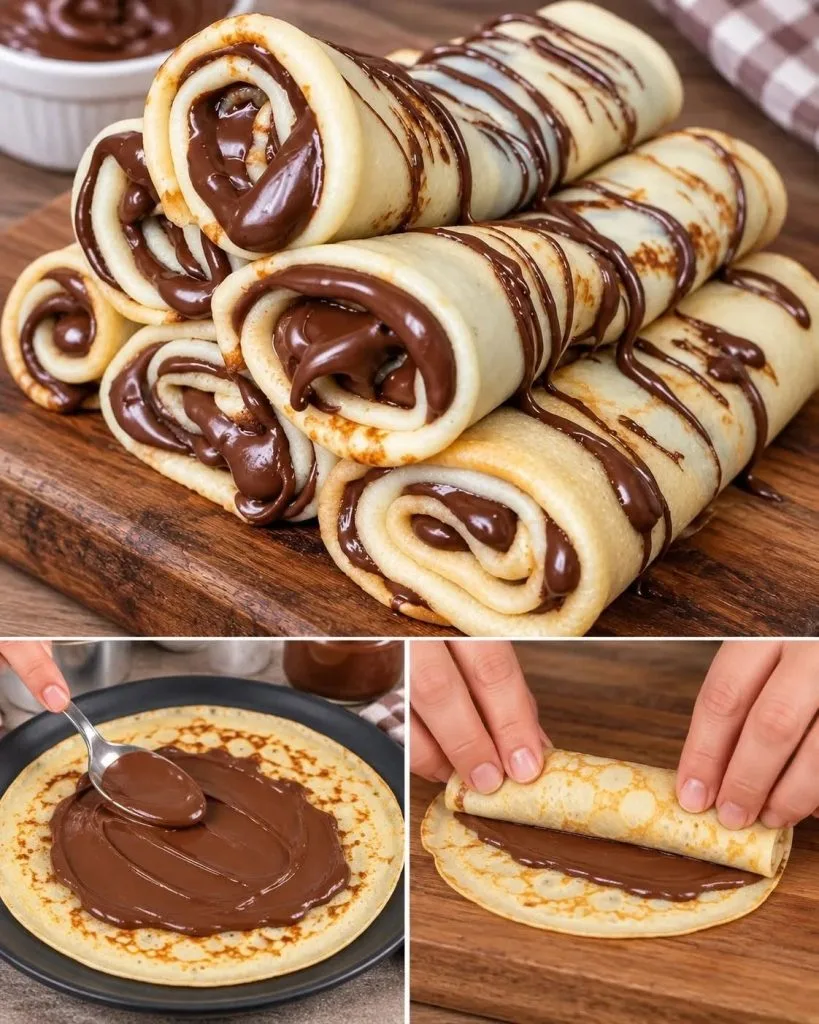 Crêpes Roulées au Chocolat Ultra Gourmandes