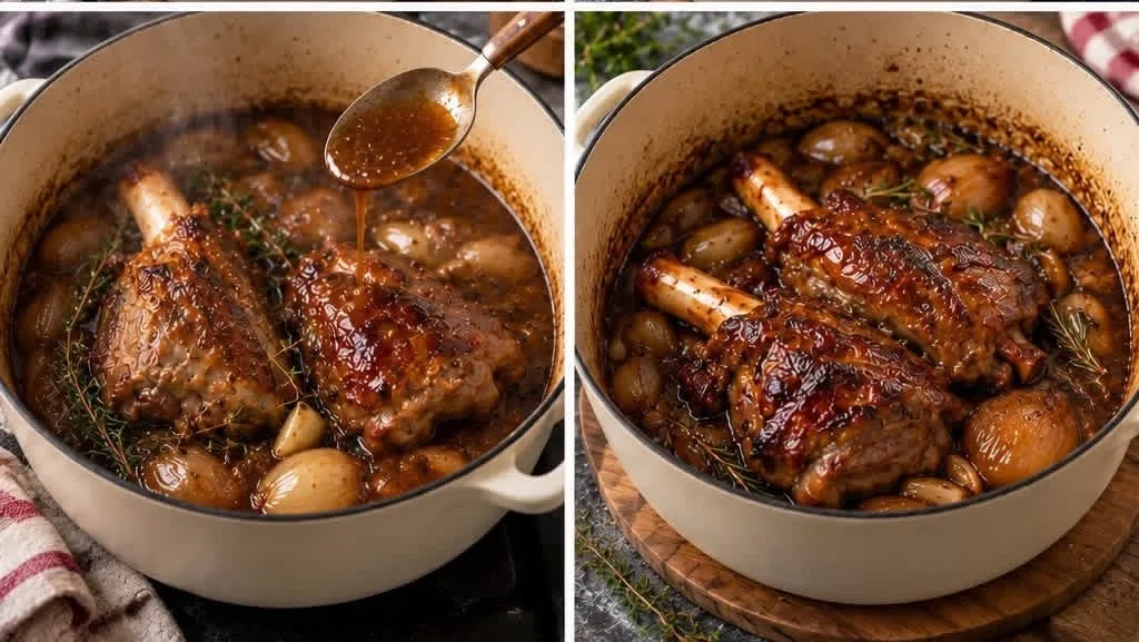 Souris d'agneau braisées au vin blanc