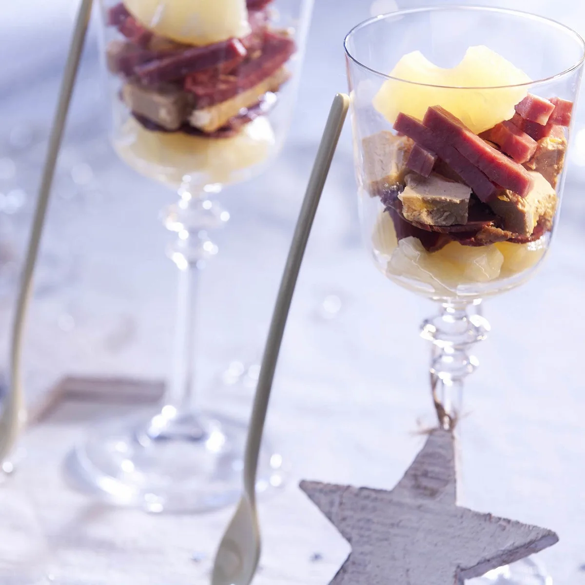 Verrine de canard à l'ananas et foie gras