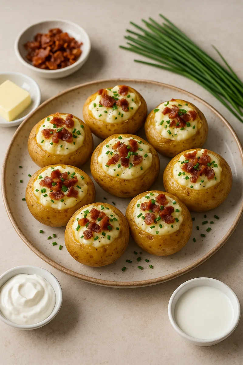 Pommes de terre farcies au bacon et au fromage
