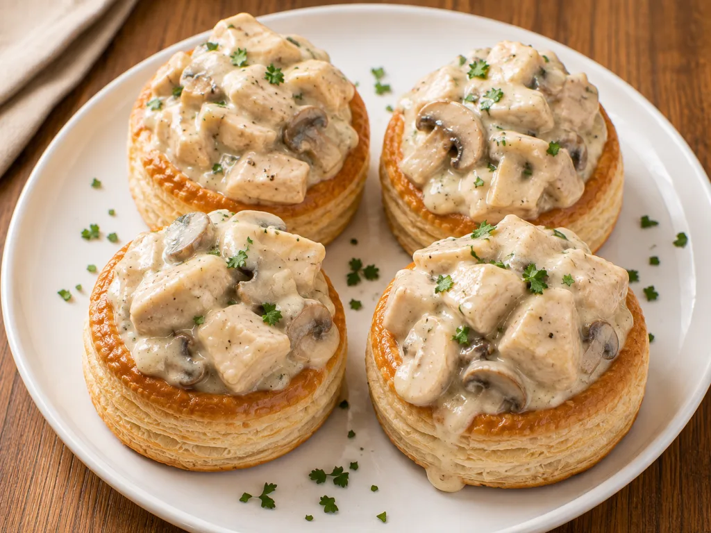 Vol-au-vent au poulet et champignons