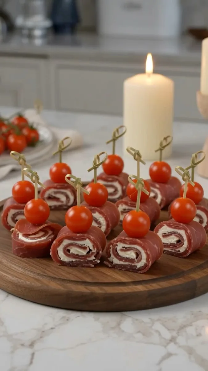 Bouchées de Bresaola et Fromage à la Crème