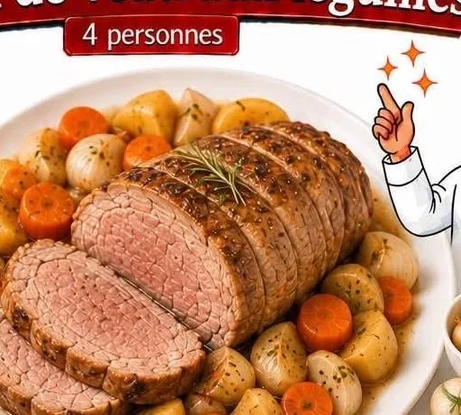 Rôti de veau aux légumes
