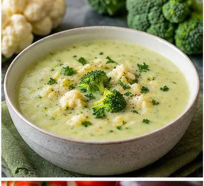 Velouté de chou-fleurs et brocolis