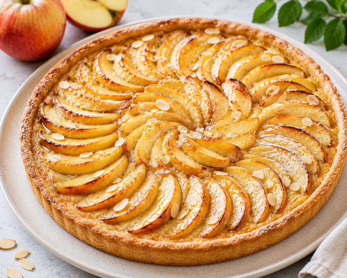 Tarte aux pommes — Crème d'amande & pommes caramélisées