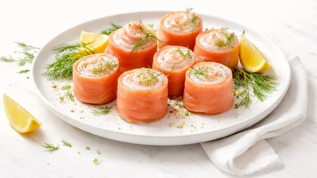Roulés de Saumon Fumé et Mousse de Crevettes