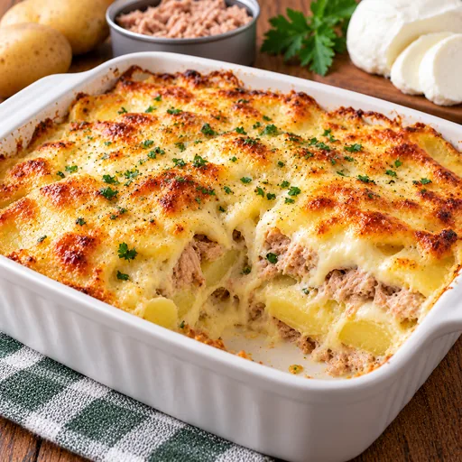 Gratin d'Auvergne au thon et mozzarella