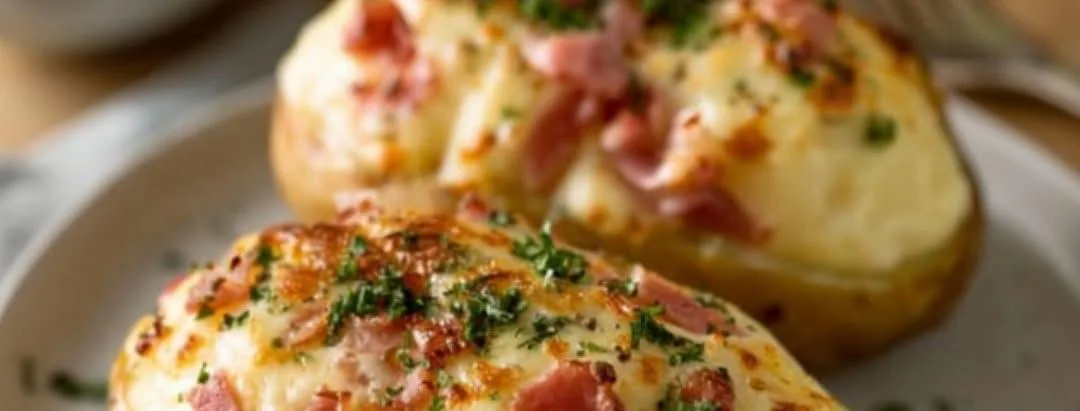 Pommes de Terre Farcies au Fromage et Jambon Cru