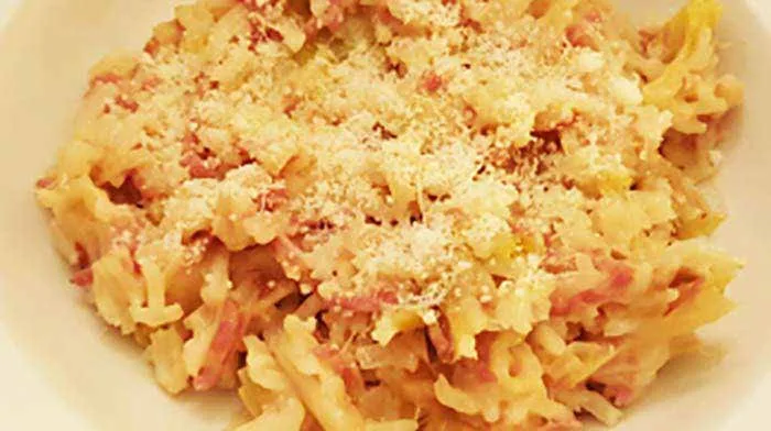 Risotto poireaux jambon