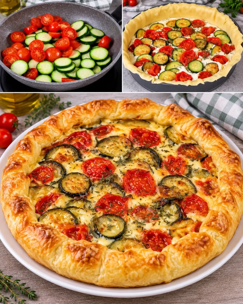 Tarte Rustique aux Courgettes, Tomates et Fromage