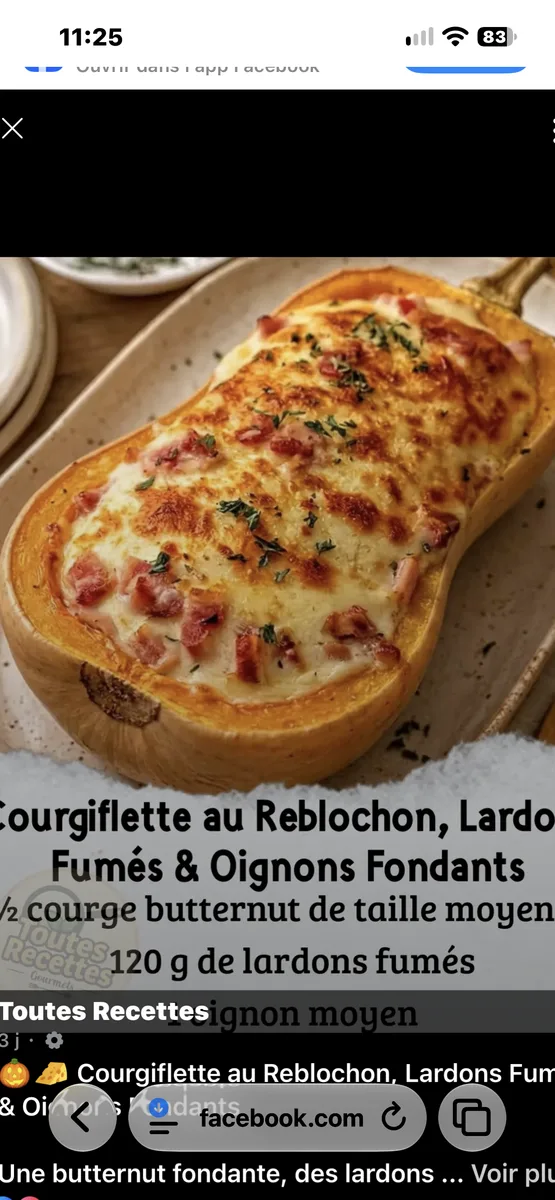 Courgiflette au Reblochon, Lardons Fumés & Oignons Fondants