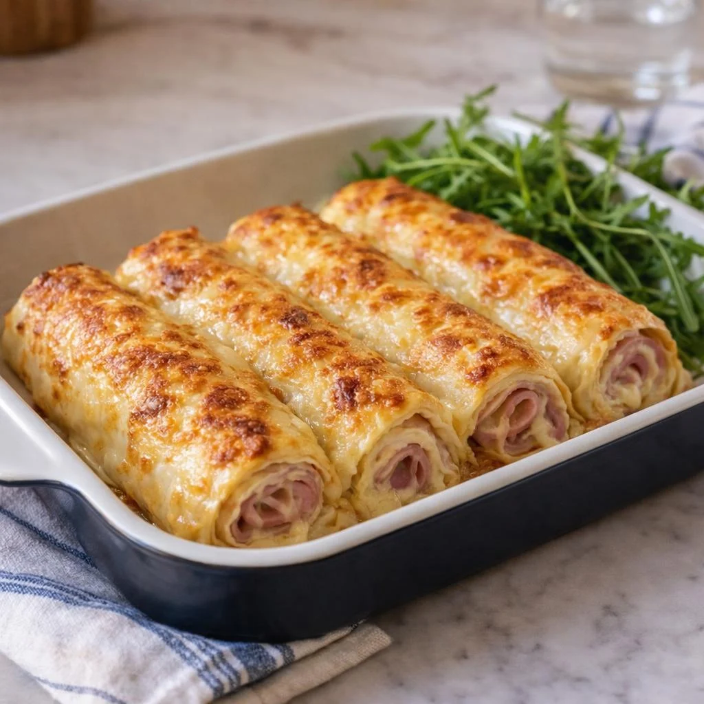 Wraps gratinés au jambon et comté : fromage filant au four