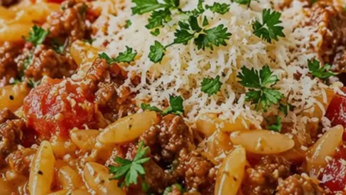 Orzo au bœuf haché One Pot