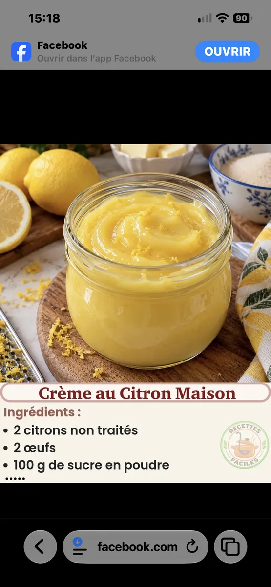 Crème au Citron Maison