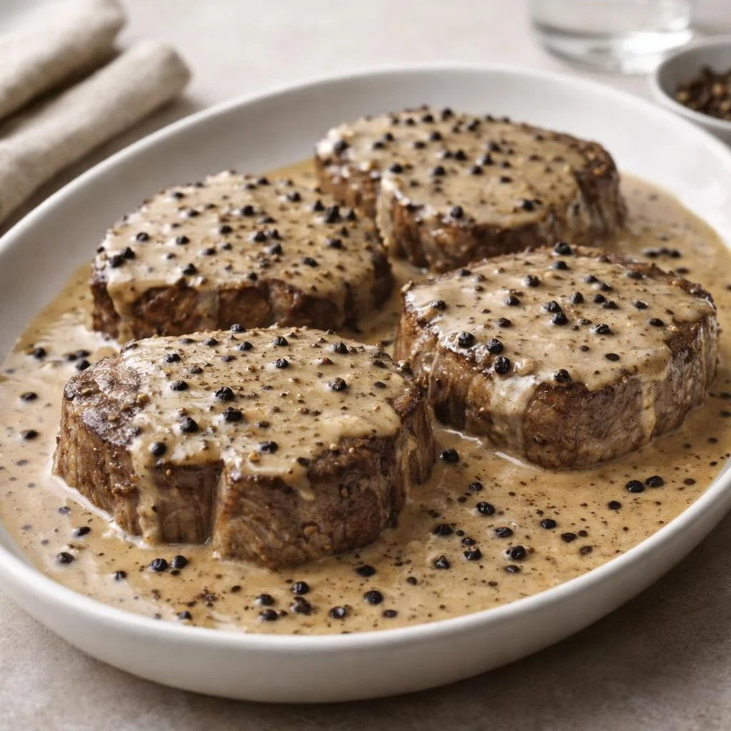 Recette filet de bœuf sauce au poivre crémeuse