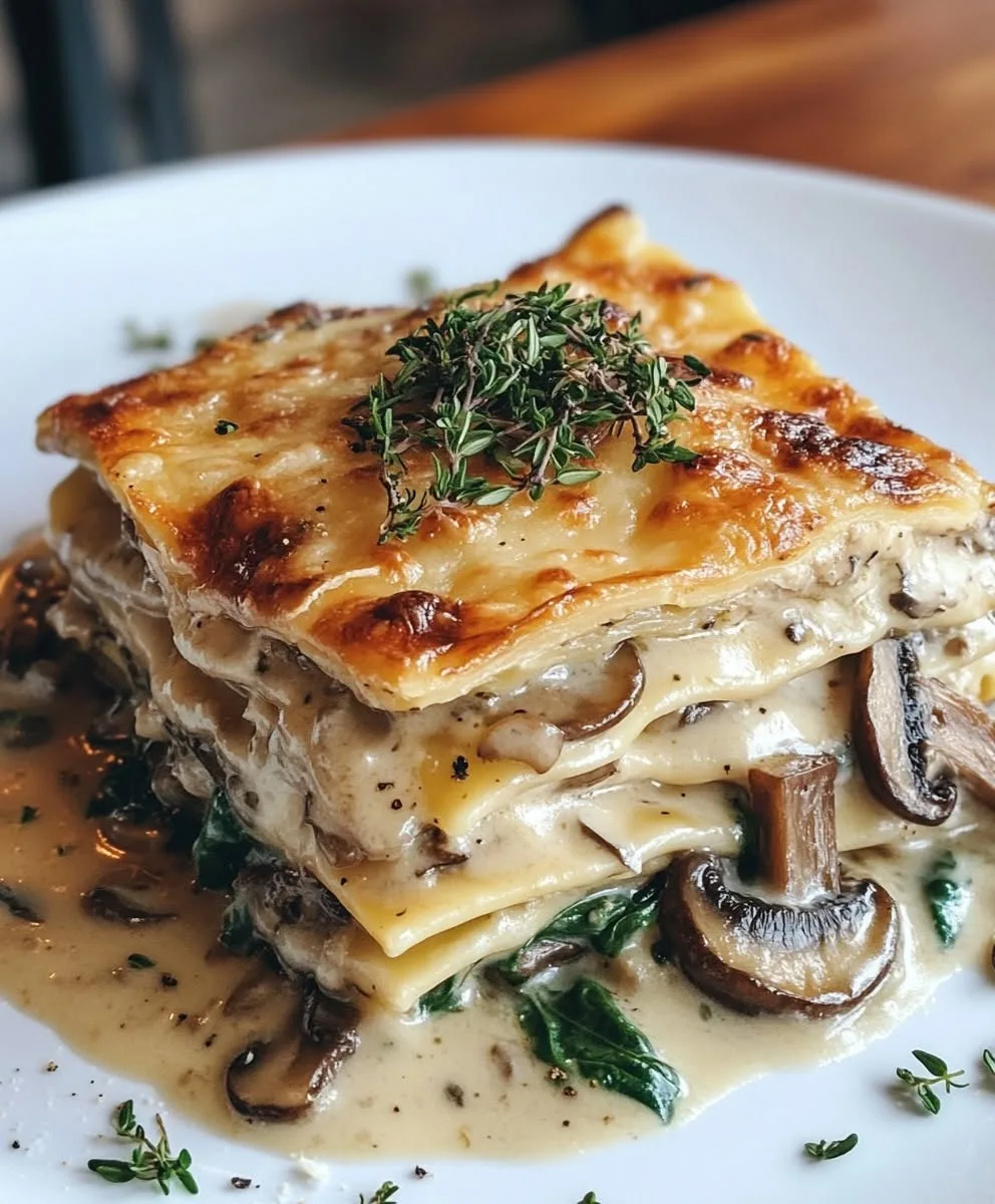 Lasagnes crémeuses aux épinards et champignons à l'Air Fryer