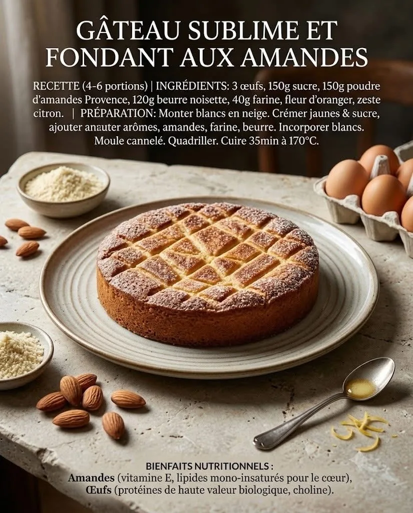 Gâteau sublime et fondant aux amandes