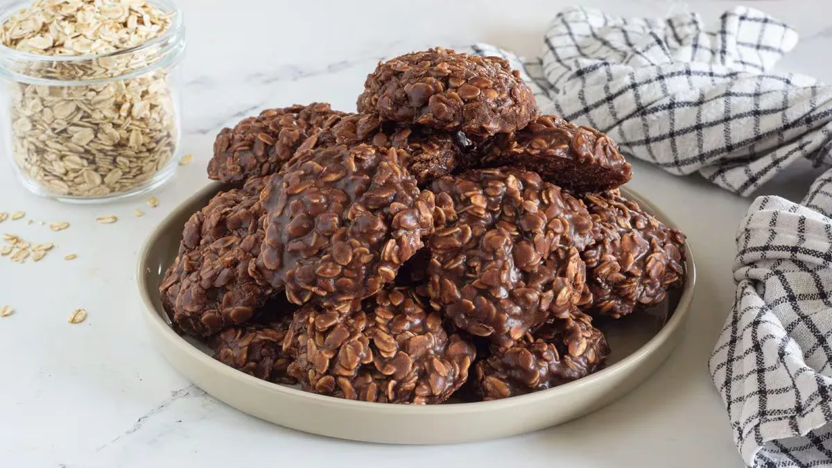 Biscuits Chocolat Beurre de Cacahuète sans Cuisson aux Flocons d'Avoine