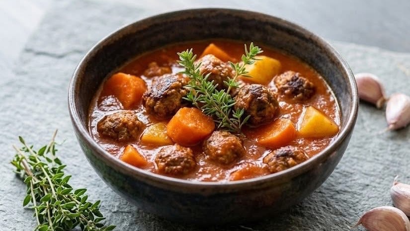Mijoté Rustique de Bœuf Haché aux Légumes Fondants et Serpolet