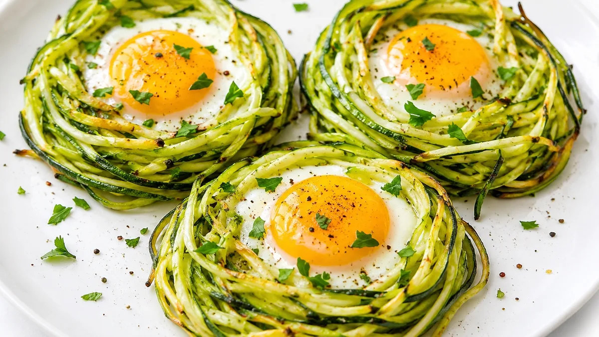 Nids de courgettes aux œufs