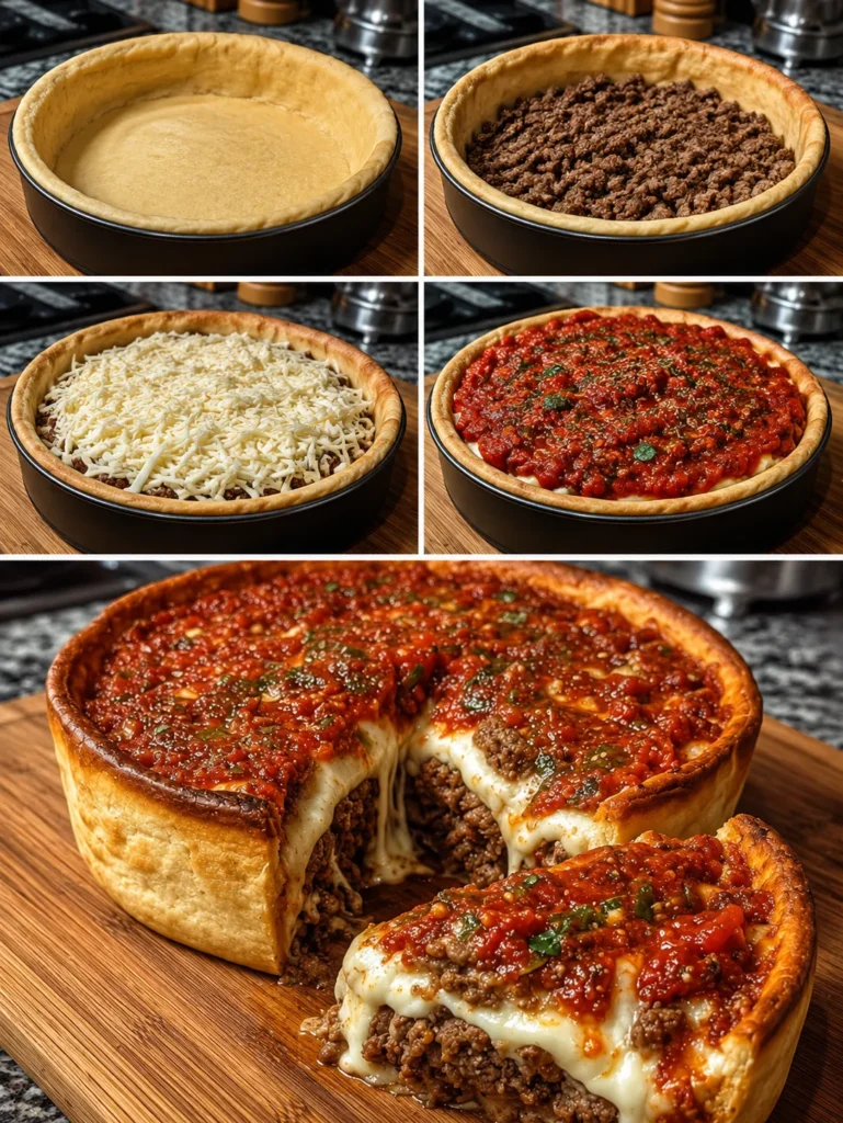 Tourte Pizza à la Viande Hachée & Mozzarella