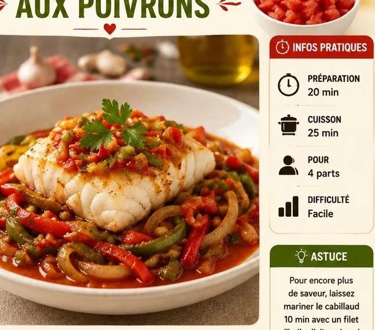 Cabillaud Basquaise aux Poivrons