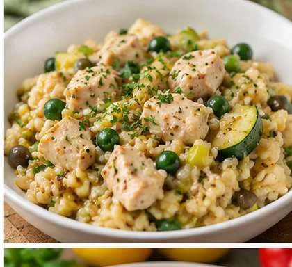 Knacki de poulet riz et légumes aux épices