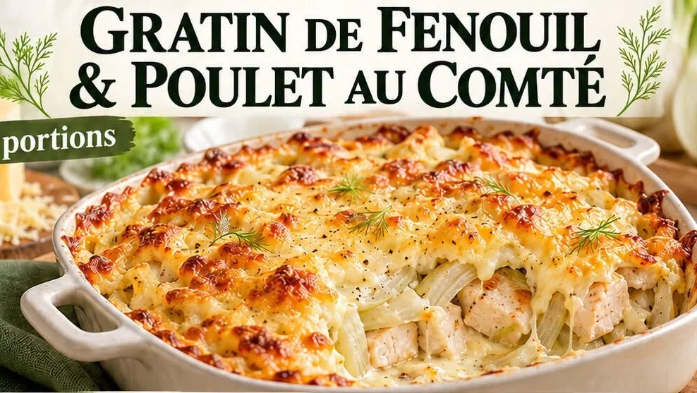 Fenouil et poulet gratinés au comté